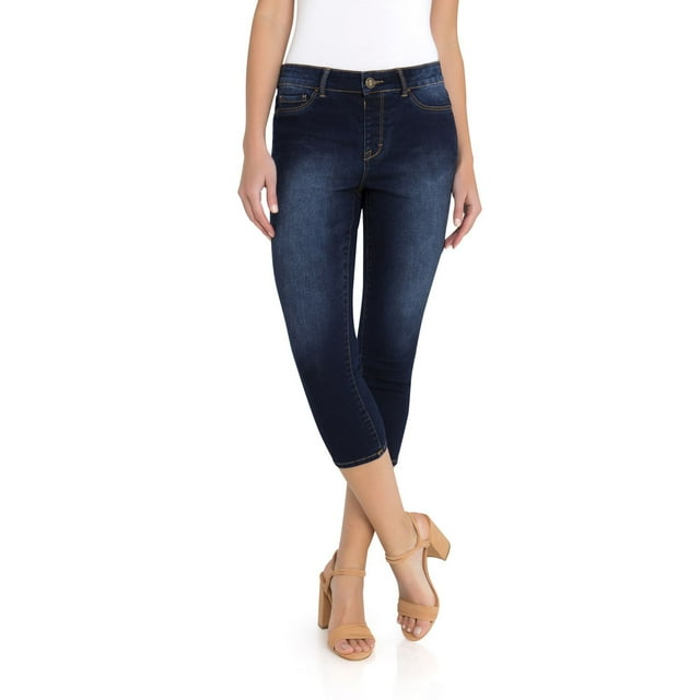 Jordache Women's High Rise Pull on Capri