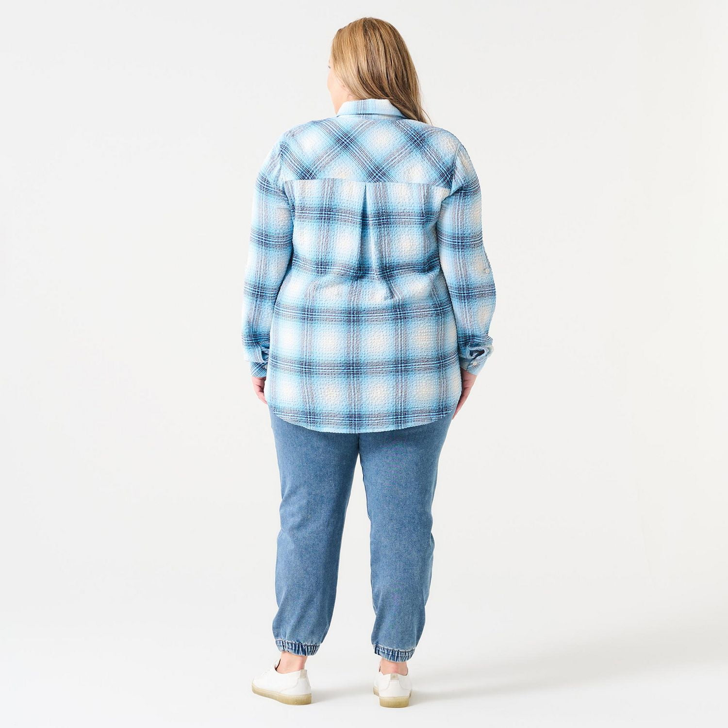 BUTTON FRONT PLAID SHIRT