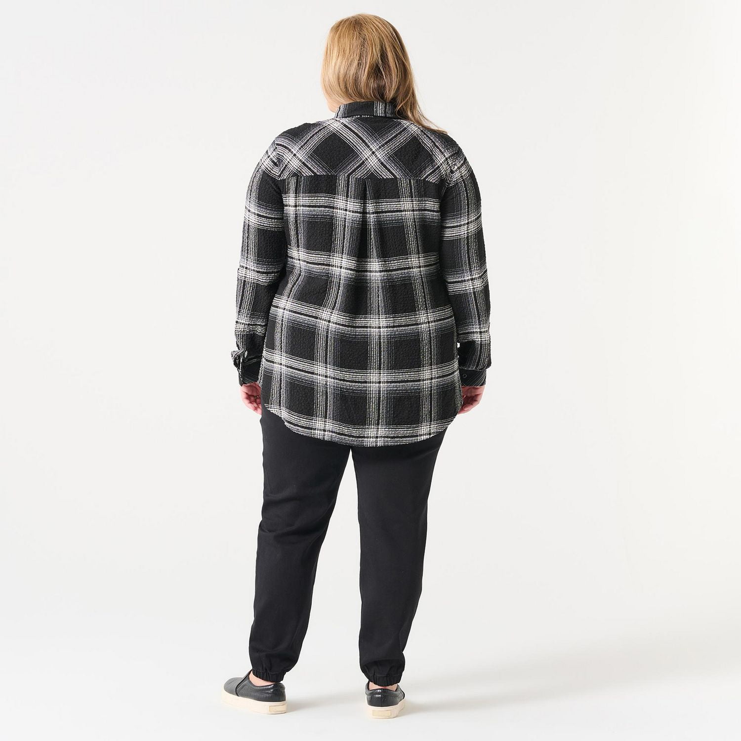 BUTTON FRONT PLAID SHIRT
