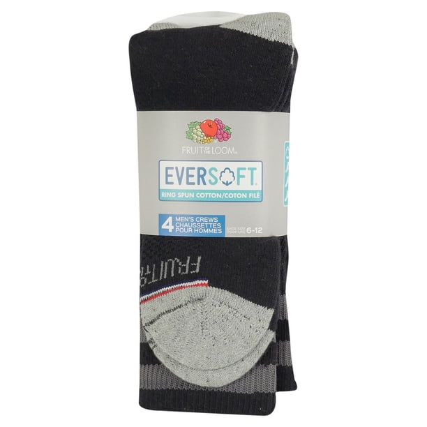 Fruit of the Loom Men's 4 Pair Eversoft Crew Socks - Walmart.ca