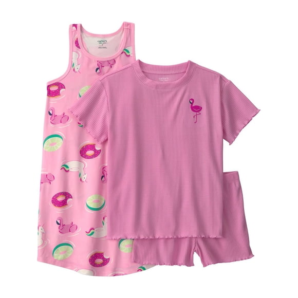 Ensemble pyjama 3 pièces pour filles Carter's Child of Mine - Piscine Rose