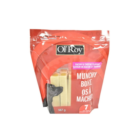 Ol' Roy Munchy Bone Value Pack Bacon & Cheese Flavour, Helps control plaque and tartar