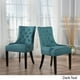 Ensemble de 2 chaises de salle à manger en tissu turquoise sombre Andrews – image 1 sur 4