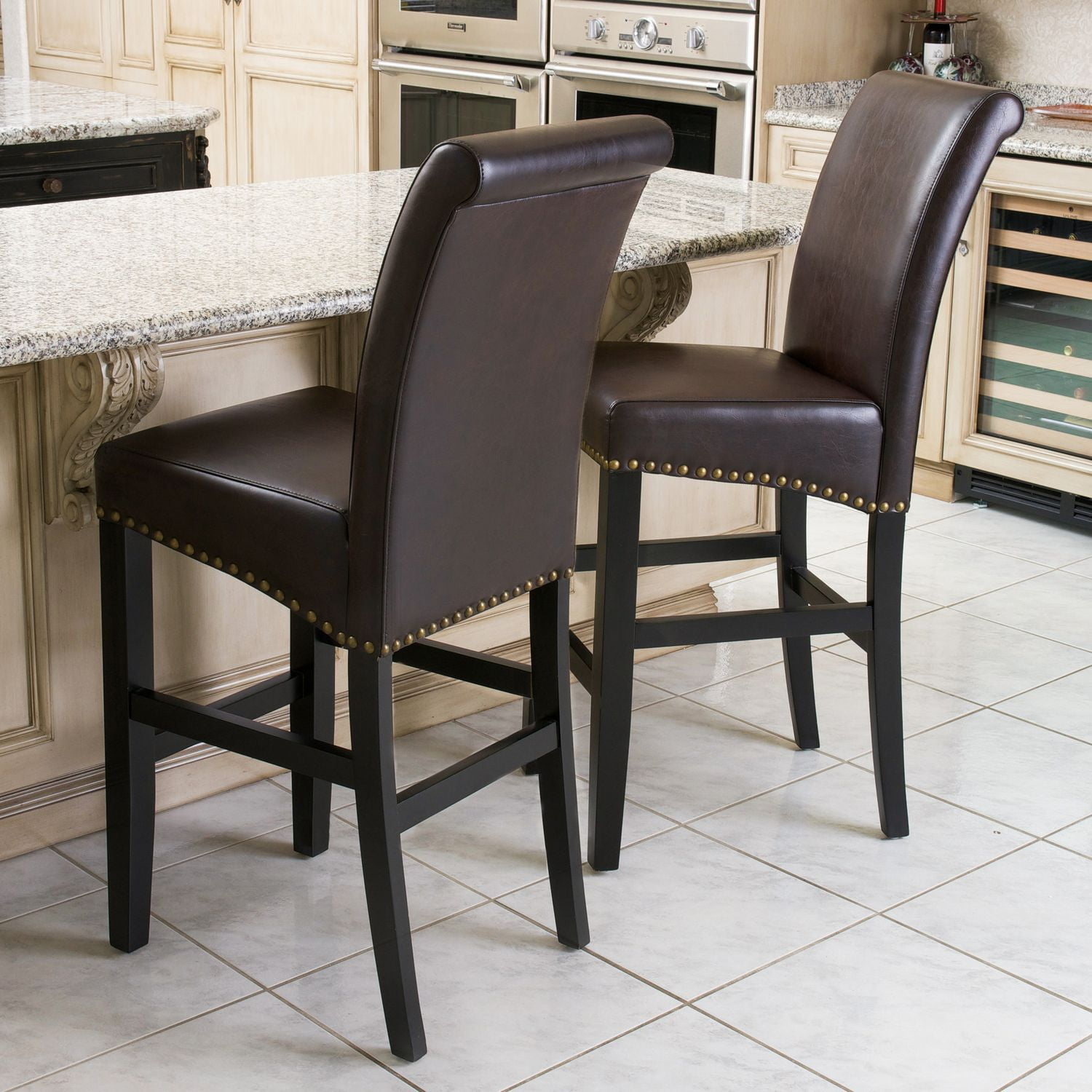 Lisa Leather Bar Stool (Set of 2) Walmart Canada