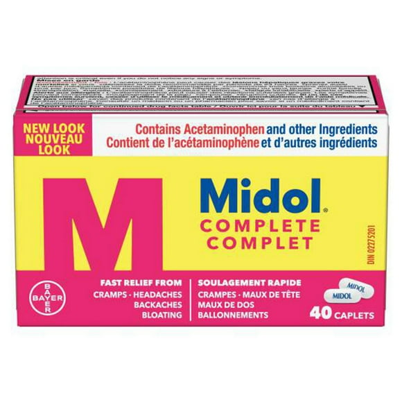Midol Complete, Fast Multi-Symptom Period Pain Relief from Cramps, Headache, Backaches and Bloating