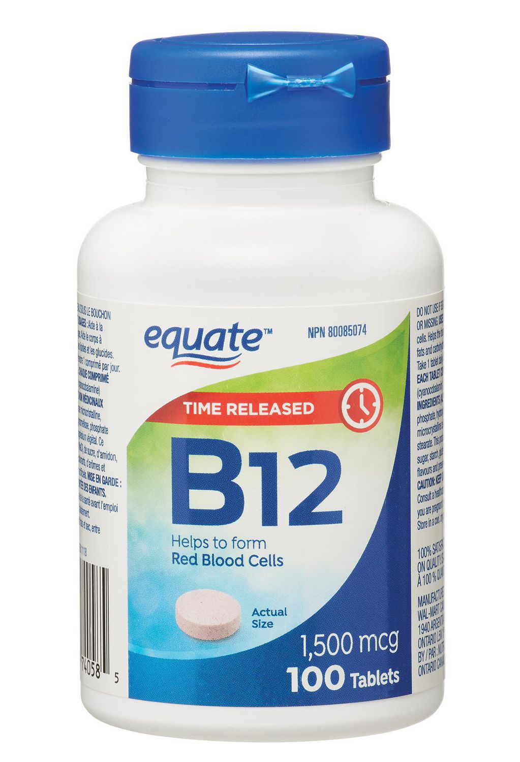 Equate Vitamin B12 1500MCG Timed Release | Walmart Canada