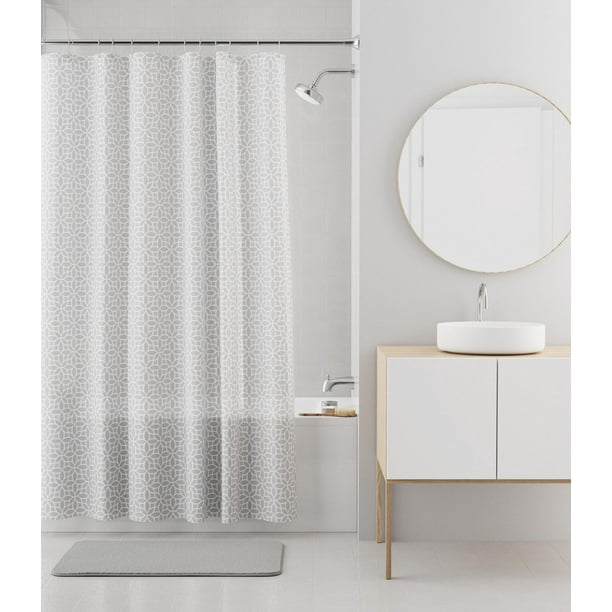 Mainstays Medium Weight Striped PEVA Shower Curtain, Made with 30