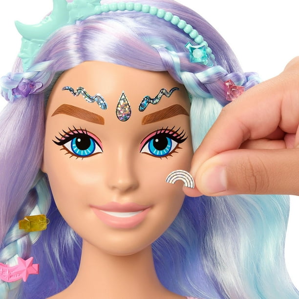 Barbie-Tête à Coiffer Contes de Fées cheveux pastel 20 accessoires