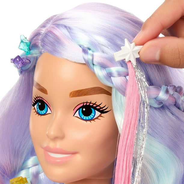 Barbie Tête à coiffer, cheveux blonds, 20 accessoires colorés Âges