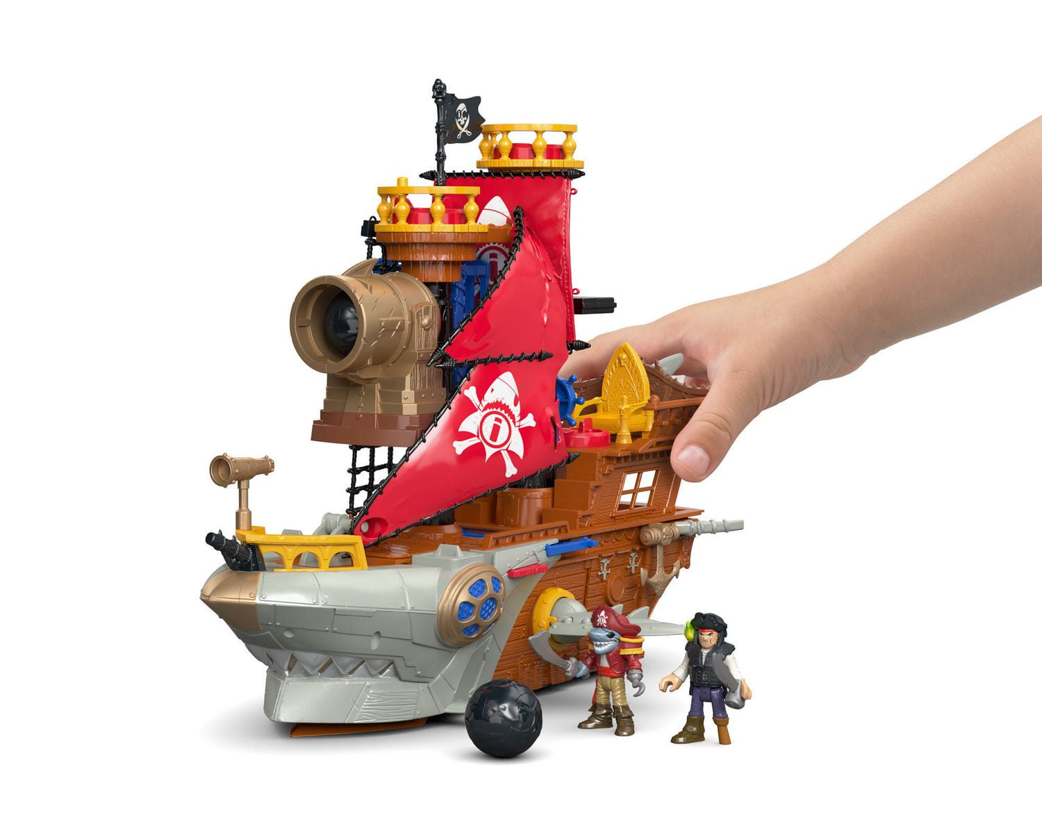 Fisher Price Imaginext Shark Bite Pirate Ship Figures For Kids Ages 3 8 Years Old Walmart