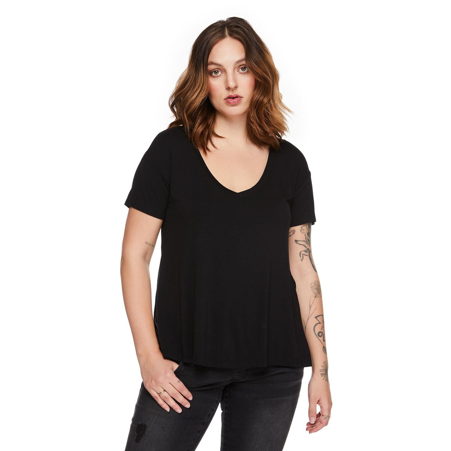 T-shirt d’allaitement fendu sur les côtés Paisley Sky Maternité