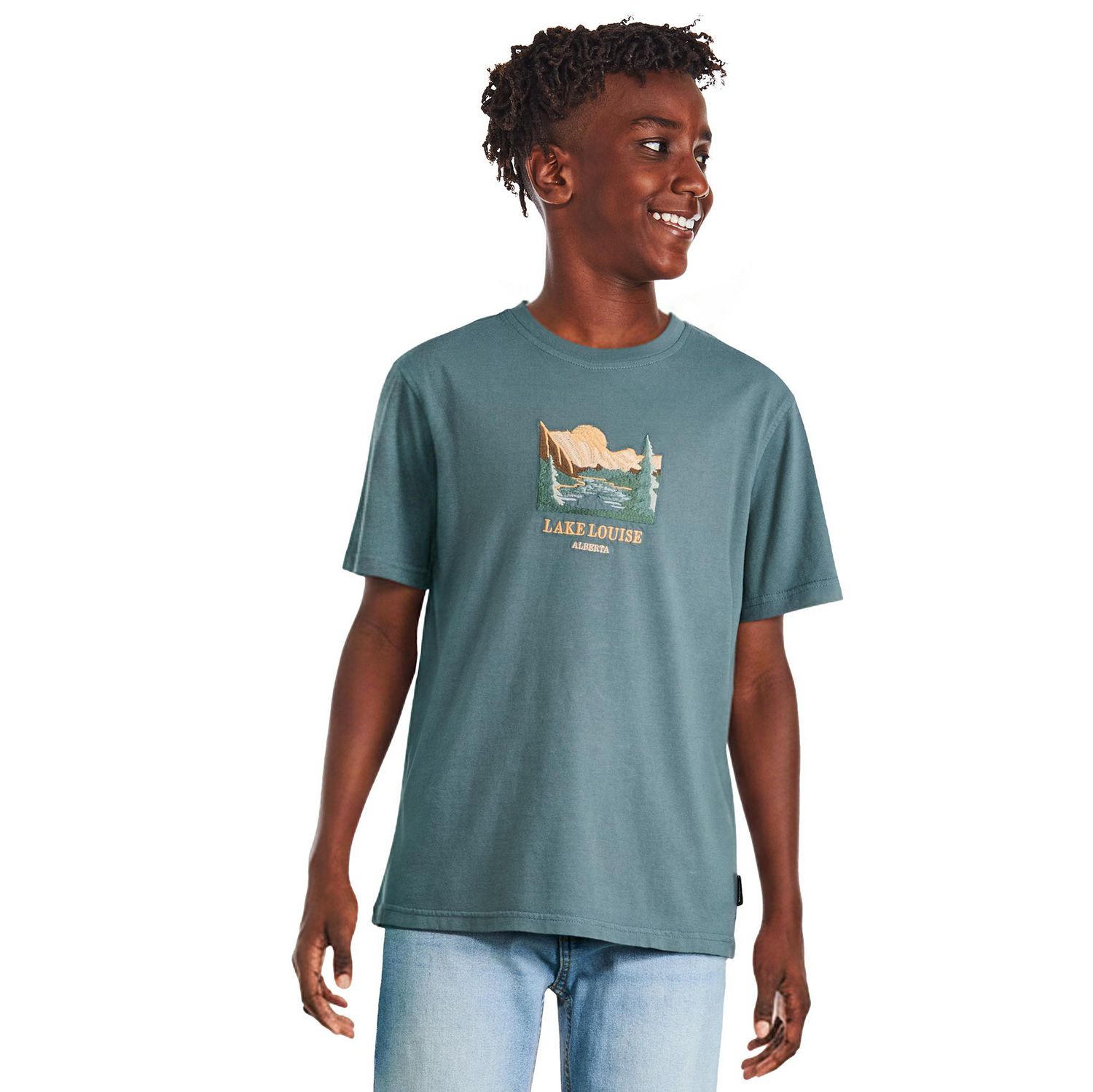 T-shirt délavé à imprimé graphique Canadiana collection non genrée pour enfants