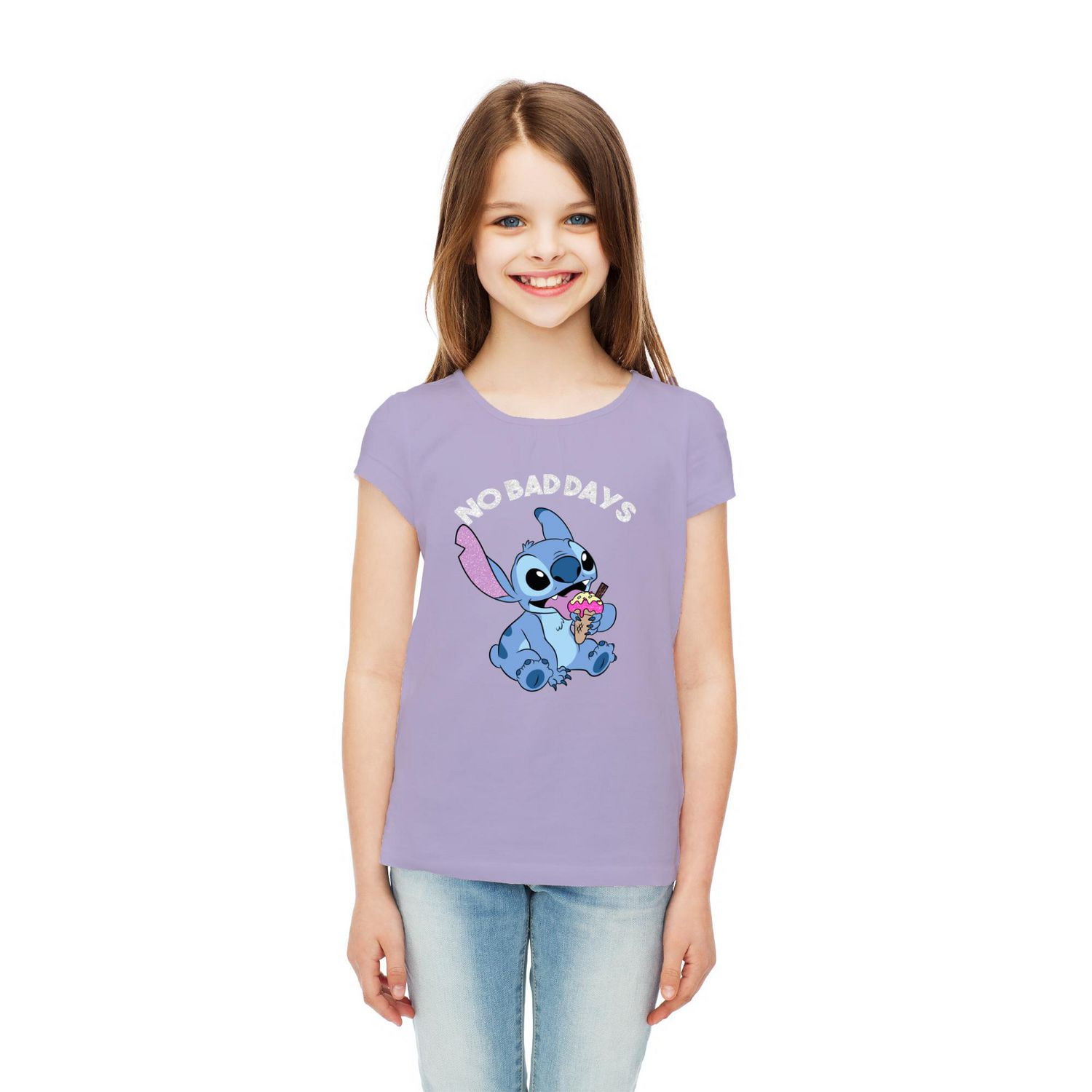 Girls Disney Lilo & Stitch No Bad Days  Short Sleeve T-Shirt