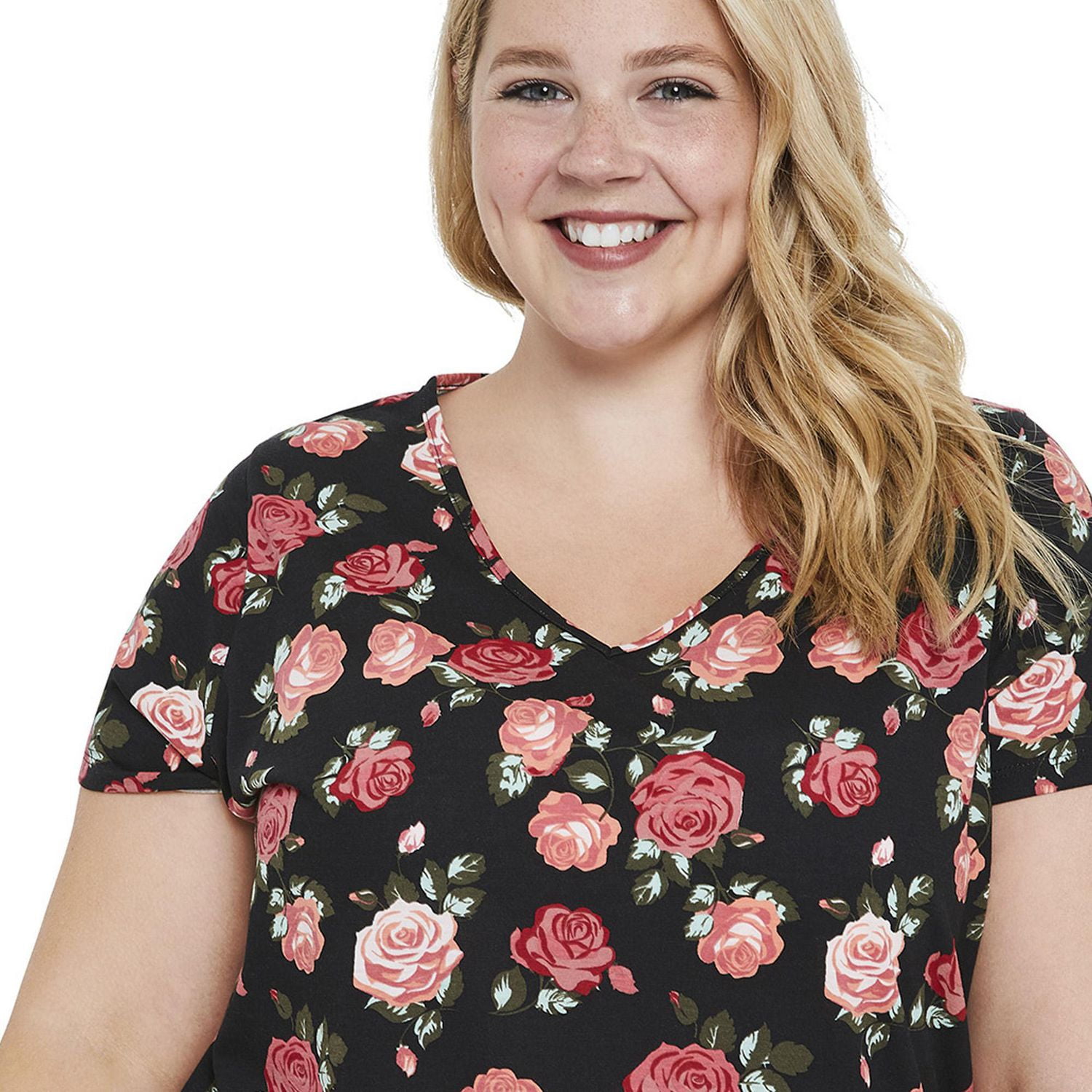 George Plus Women's Short Sleeve V-Neck, Sizes 1X-4X