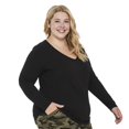 thumbnail image 2 of George Plus Women's Long Sleeve V-Neckline Tee, 2 of 6