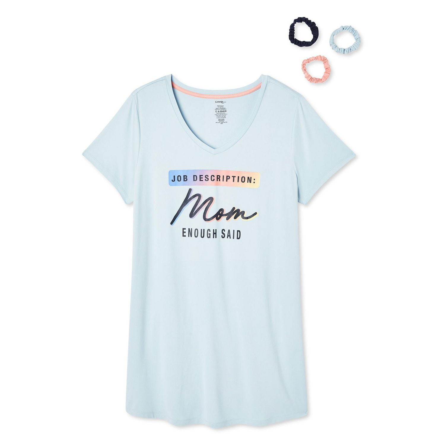 George Plus Women's Nightshirt and Scrunchie 4-Piece Set
