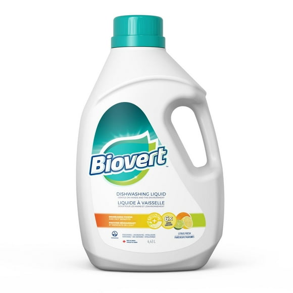 BIOVERT Citrus Fresh Dishwashing Liquid, Ecologo certified <br>4.43 L