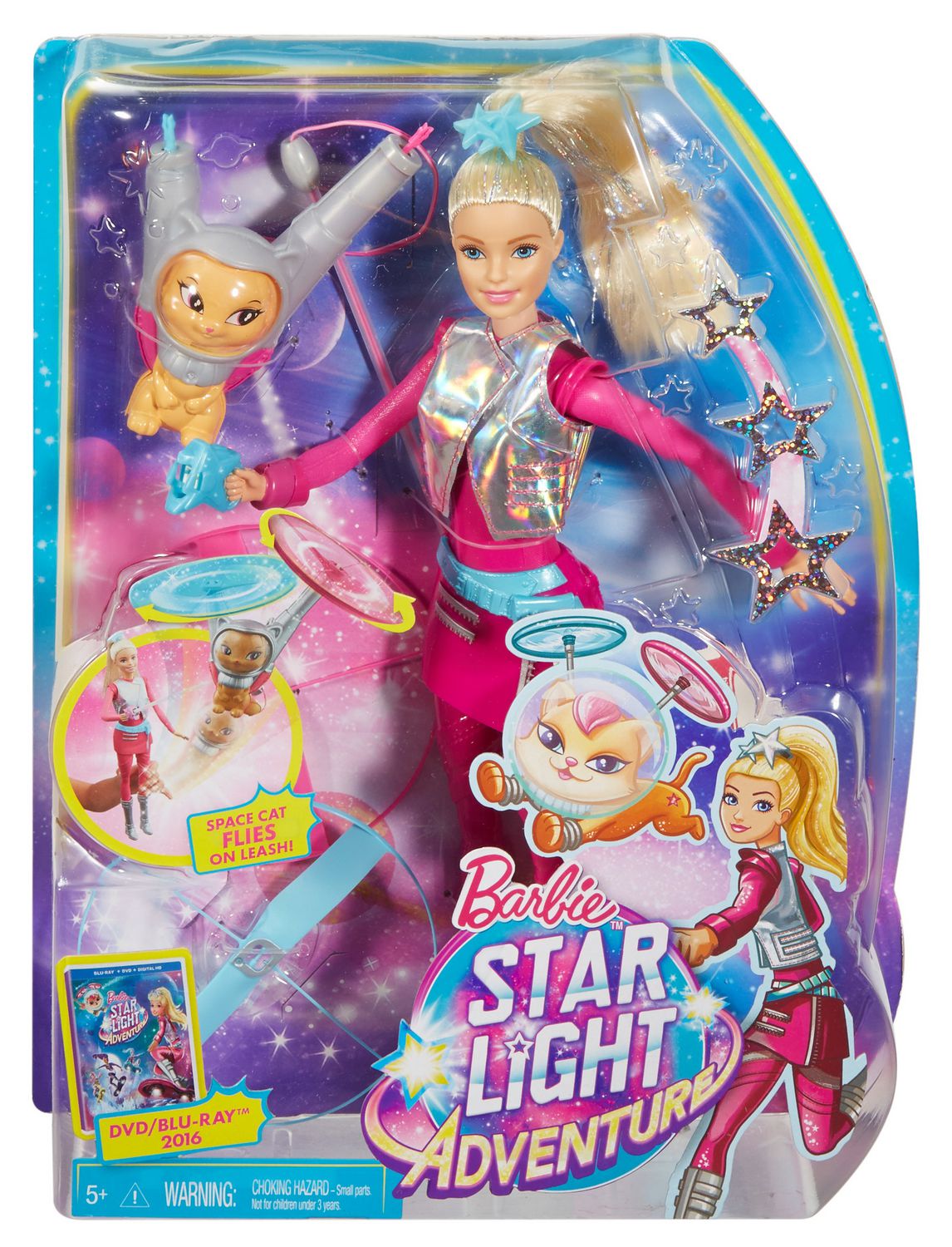Barbie Star Light Adventure Galaxy Barbie Doll And Flying CAT