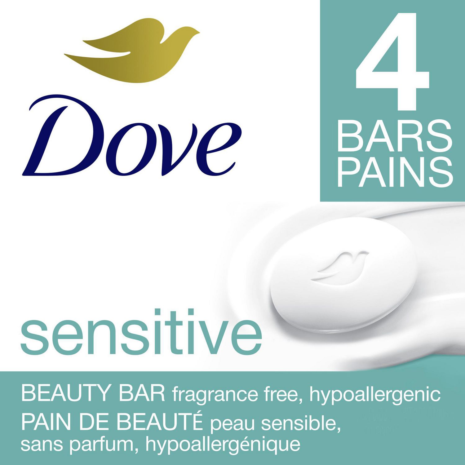 4 oz 2 Ct Unscented 3 Pack Dove Sensitive Skin Beauty Bar Soap 