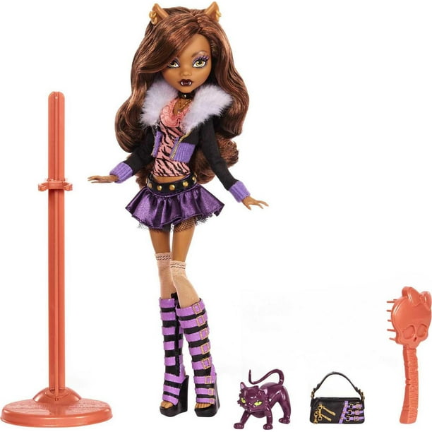Monster High Reproduction de poupée Clawdeen Wolf, support et acc.