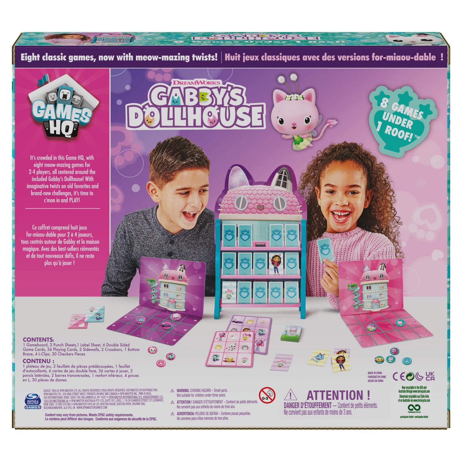 Gabby's Dollhouse, Games HQ Checkers Tic Tac Toe Memory Match Go