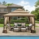Sunjoy Darien 13 ft. x 13 ft. Brown Steel Framed Gazebo with 3-tier Tan and Brown Canopy - image 1 of 7