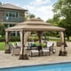 Sunjoy Darien 13 ft. x 13 ft. Brown Steel Framed Gazebo with 3-tier Tan and Brown Canopy - image 3 of 7