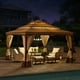 Sunjoy Darien 13 ft. x 13 ft. Brown Steel Framed Gazebo with 3-tier Tan and Brown Canopy - image 4 of 7