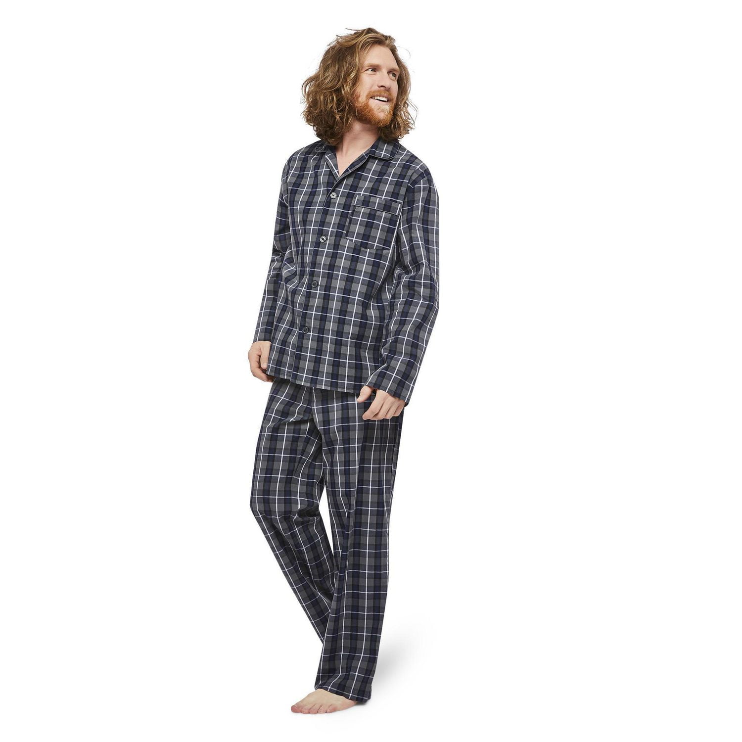 George Men's Notch Collar Pyjama Set