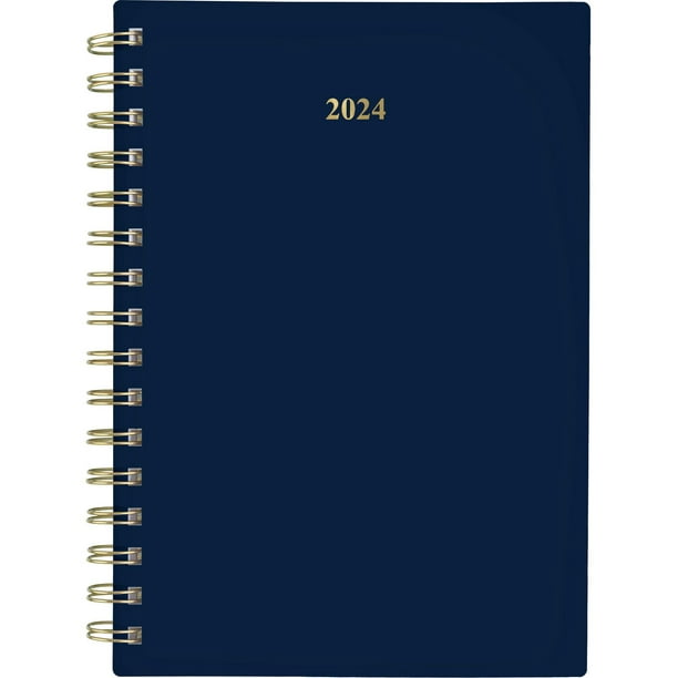 Petit Agenda Hebdomadaire/Mensuel 2024 Cambridge, Bleu Foncé