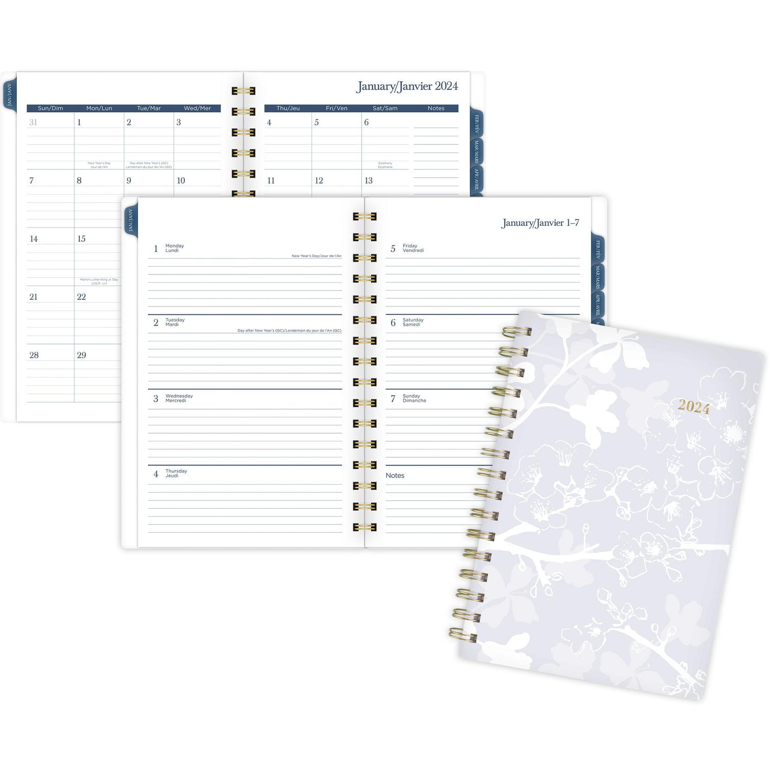 Petit Agenda Hebdomadaire/Mensuel 2024 Cambridge, Air Frais, Lavande