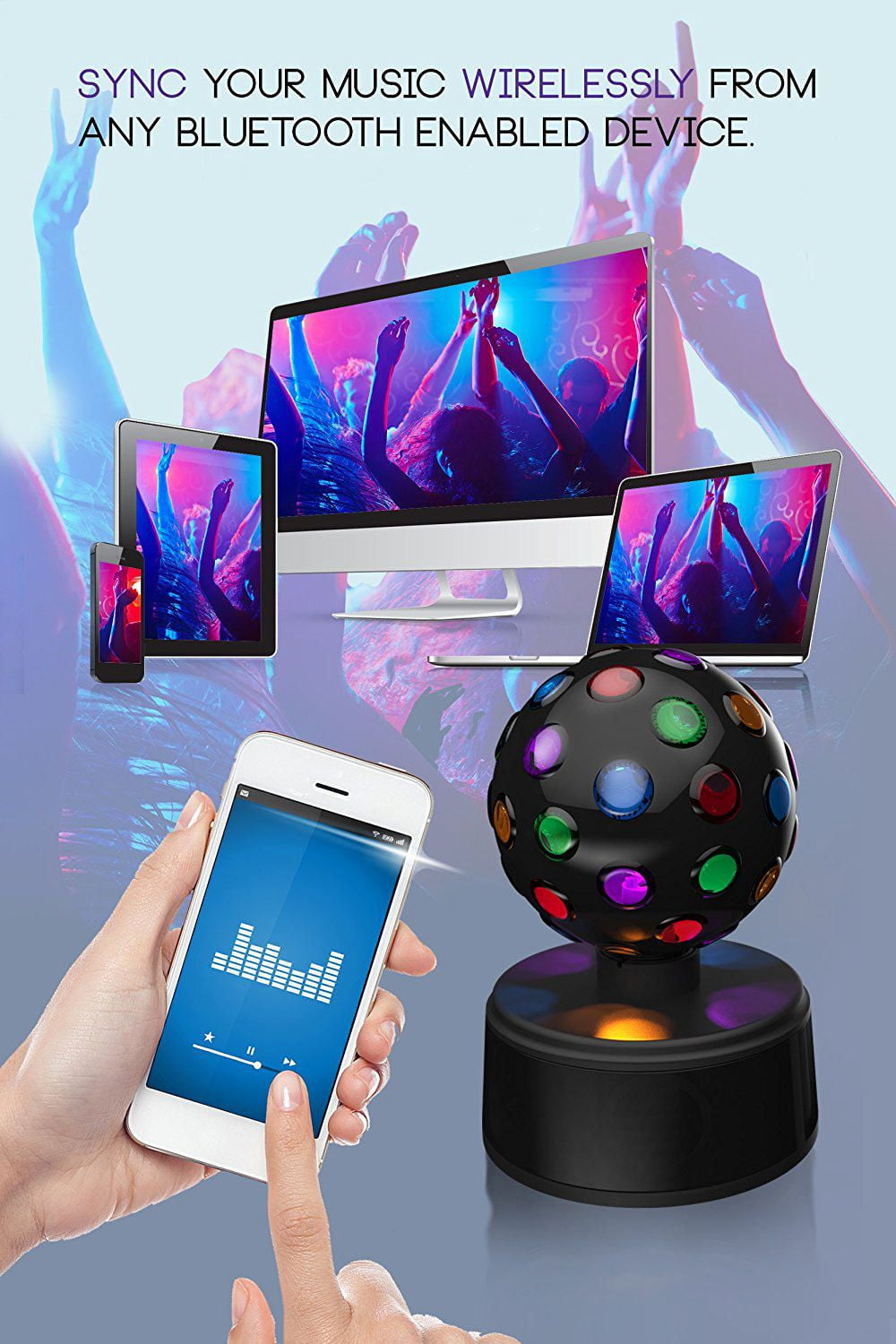 Sharper image led disco ball speaker sbt sales 1030