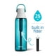 Système de filtration d’eau en bouteille haut de gamme sans BPA, de couleur verre de mer et d’une capacité de 768 mL avec 1 filtre – image 2 sur 9
