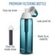 Système de filtration d’eau en bouteille haut de gamme sans BPA, de couleur verre de mer et d’une capacité de 768 mL avec 1 filtre – image 3 sur 9