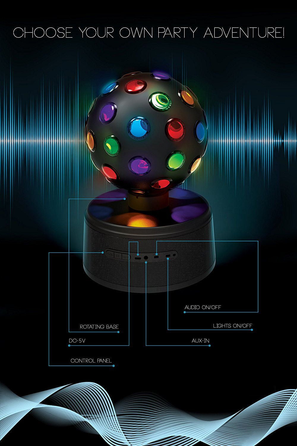 Sharper image led hot sale disco ball speaker