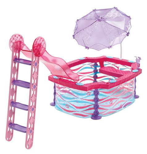 Barbie glam pool with best sale water slide