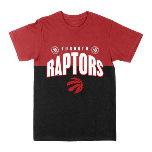 Men's NBA Toronto Raptors Arc Color Block Red and Black Short Sleeve T-Shirt