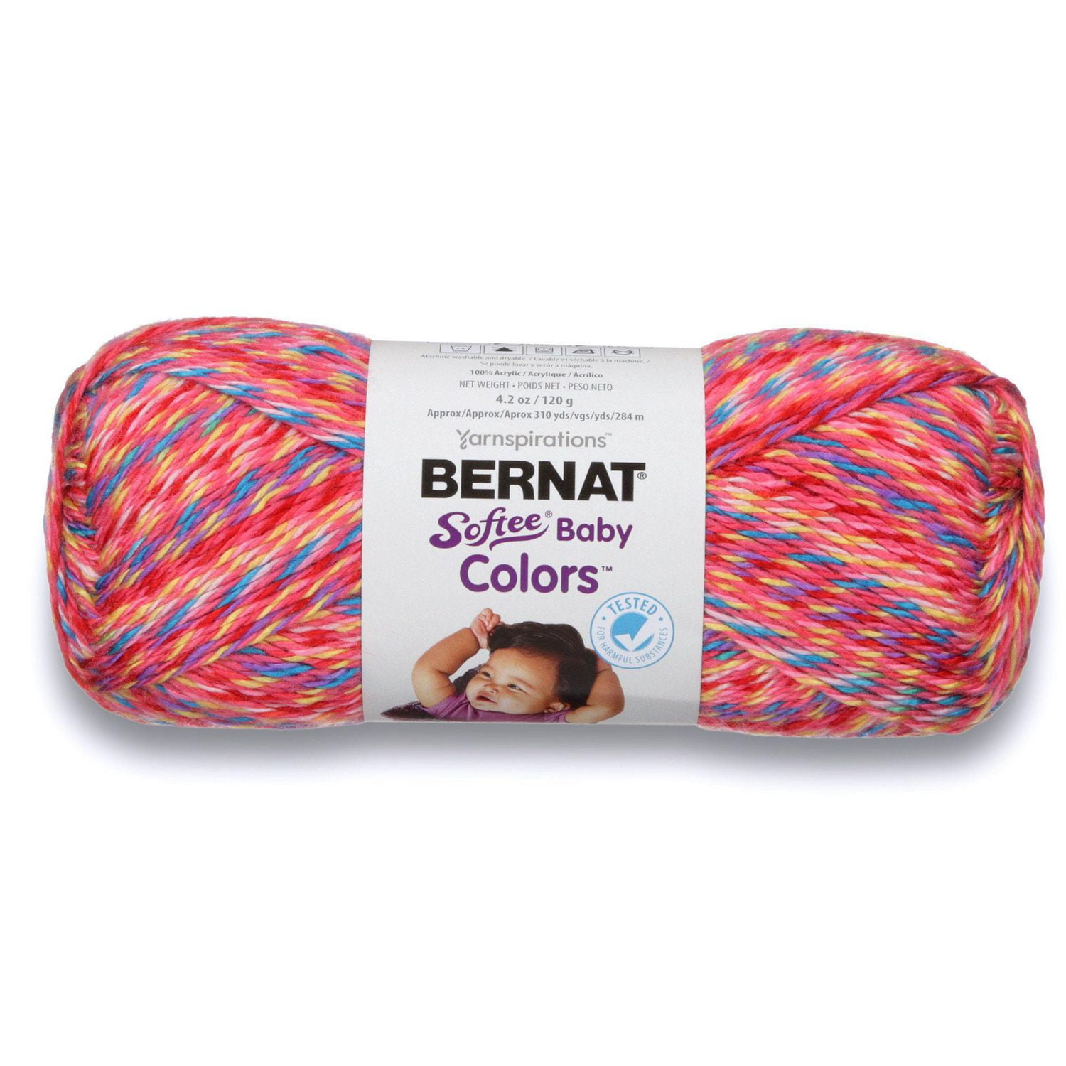 BERNAT SOFTEE BABY COLORS YARN (120G/4.25OZ), PINK RAINBOW | Walmart Canada