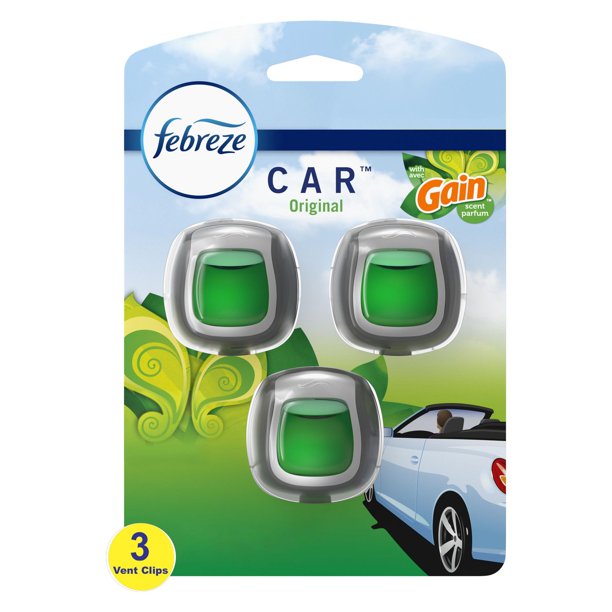 Febreze Car OdorFighting Air Freshener Vent Clips with Gain Scent