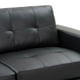 Sofa capitonné Club de CorLiving en cuir reconstitué en noir – image 5 sur 8