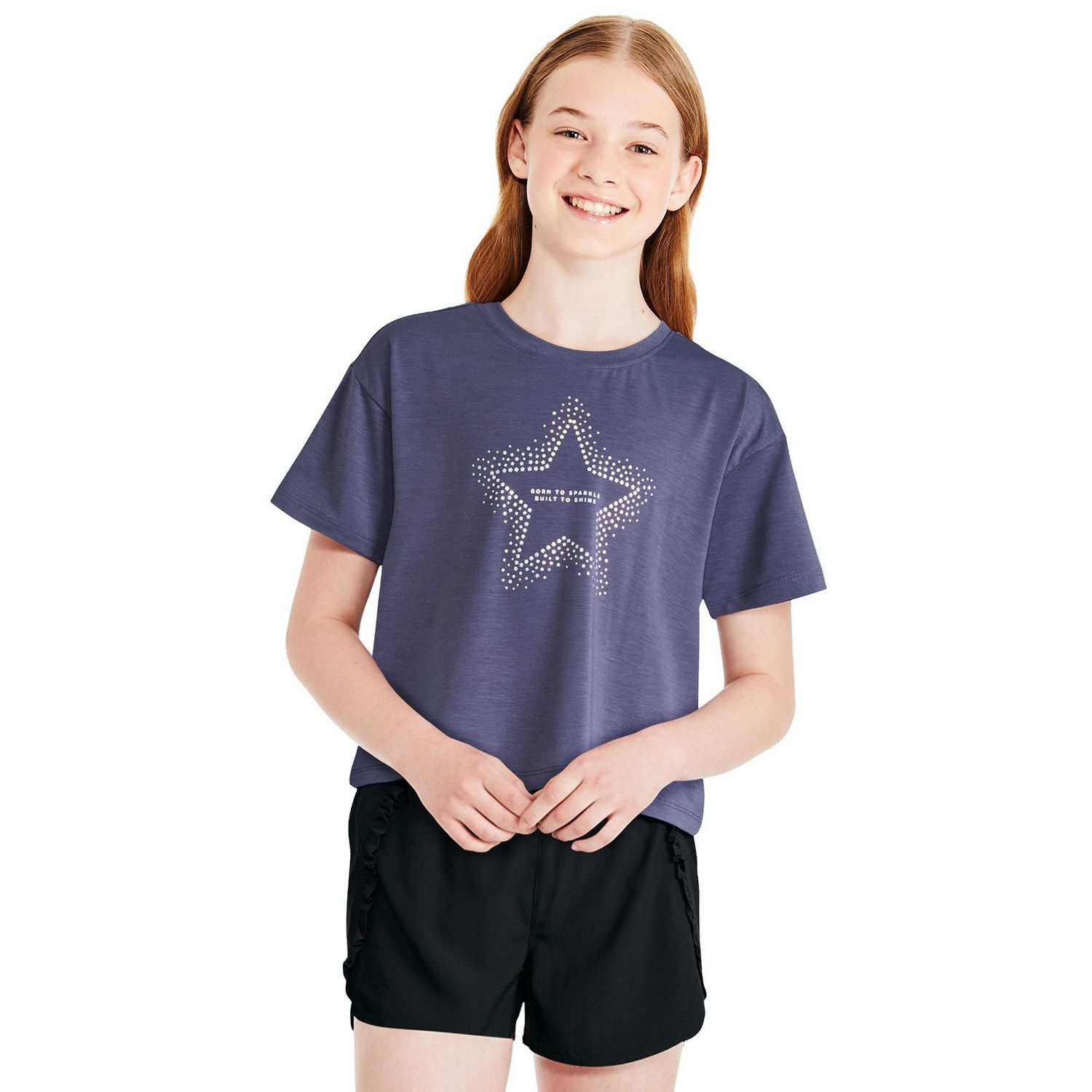 Athletic Works Girls' Graphic Boxy Fit T-Shirt