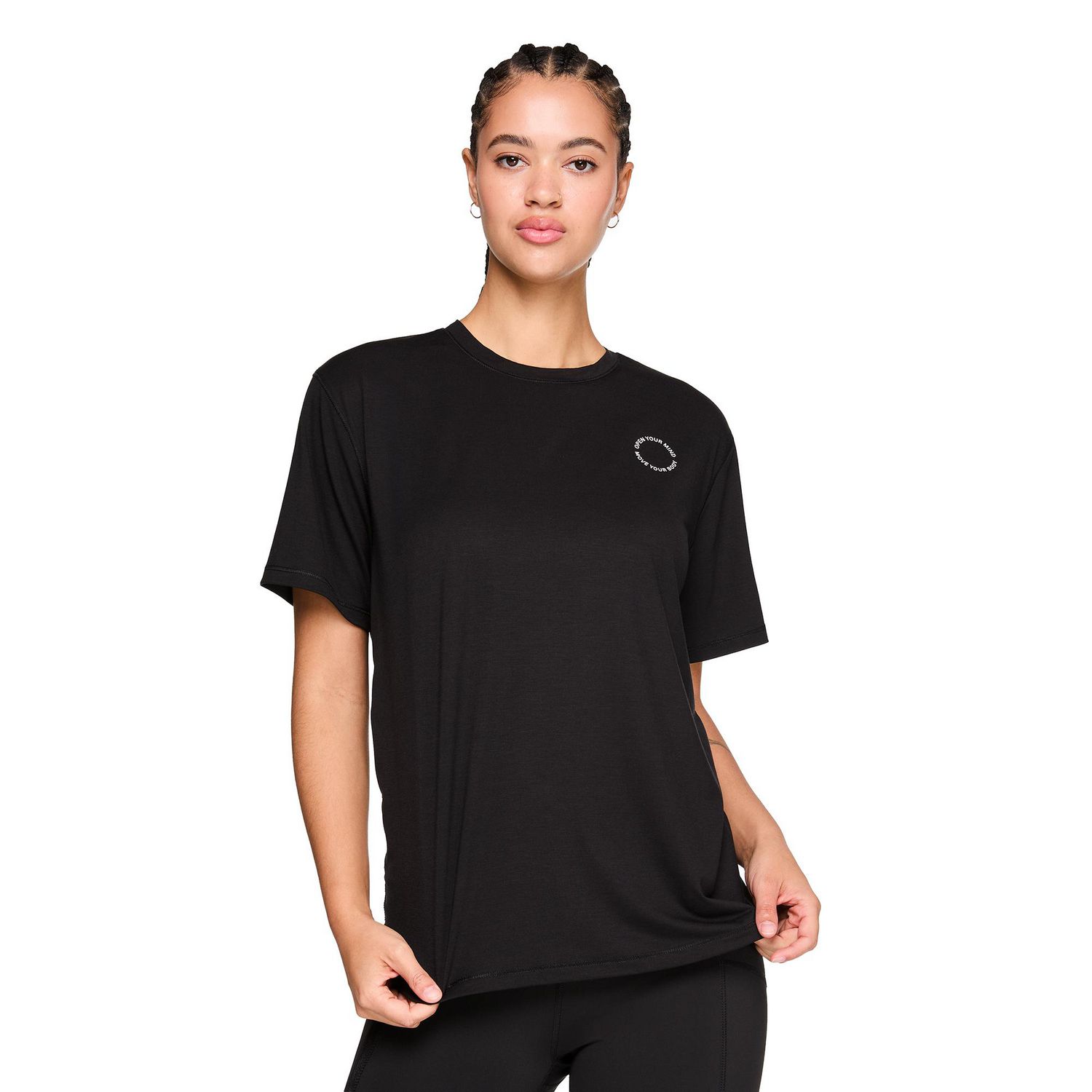 T-shirt à manches courtes et coupe décontractée Athletic Works pour femmes