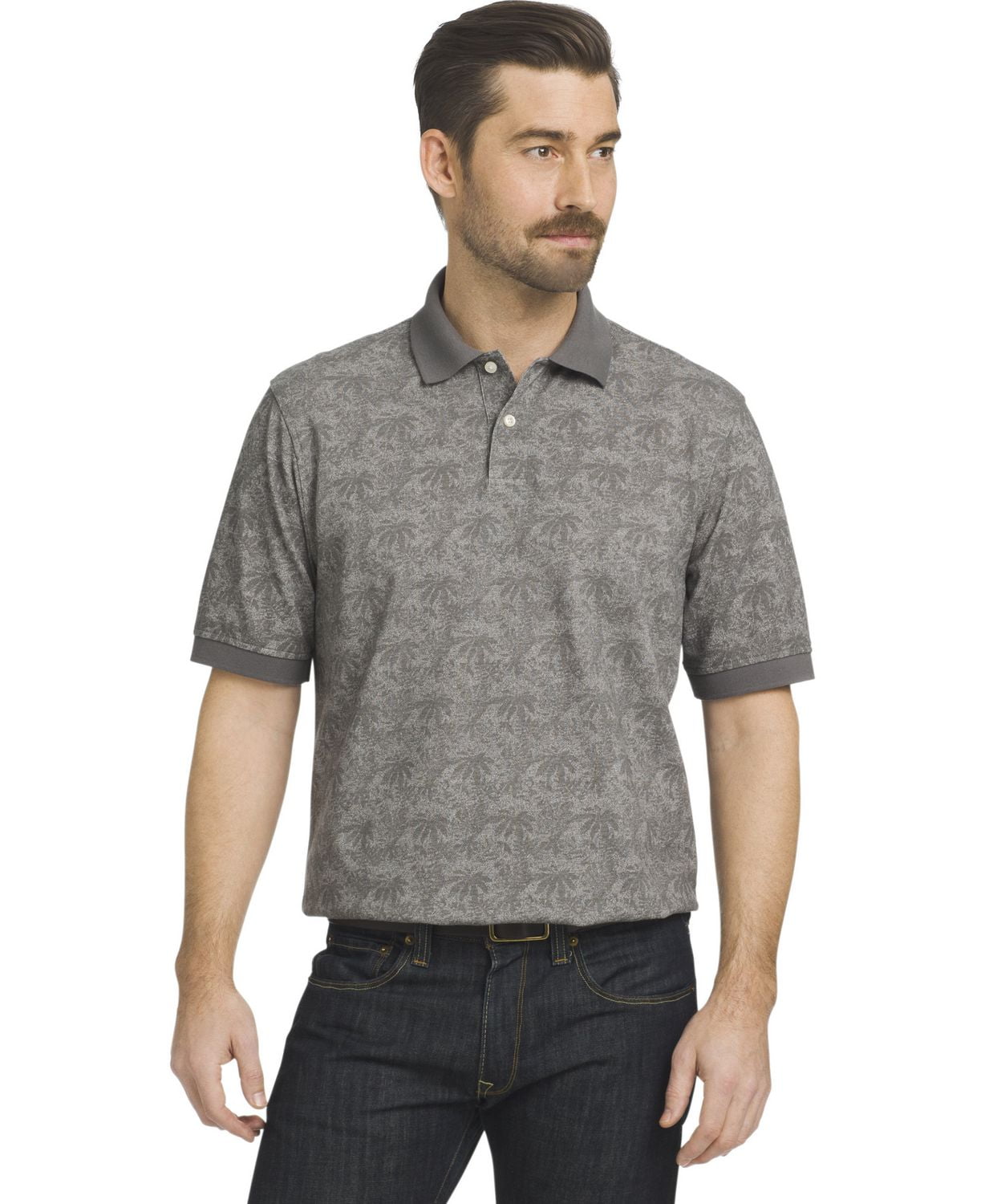 Arrow S/S Marled Printed Leaf Polo