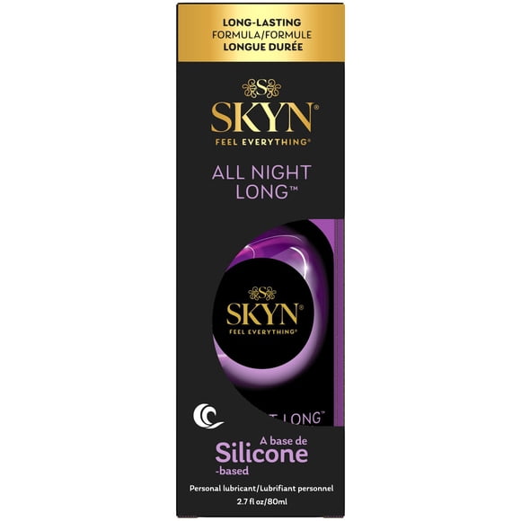 SKYN All Night Long Silicone Personal Lubricant - 80ml - 1 pack, Safe with Latex & Non-Latex Condoms