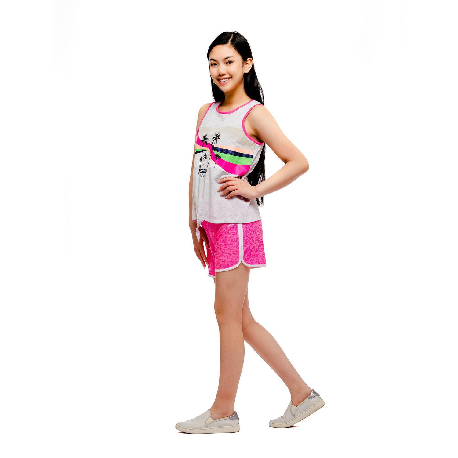 Girls Justice Groovy Surf Front Tie Tank Top