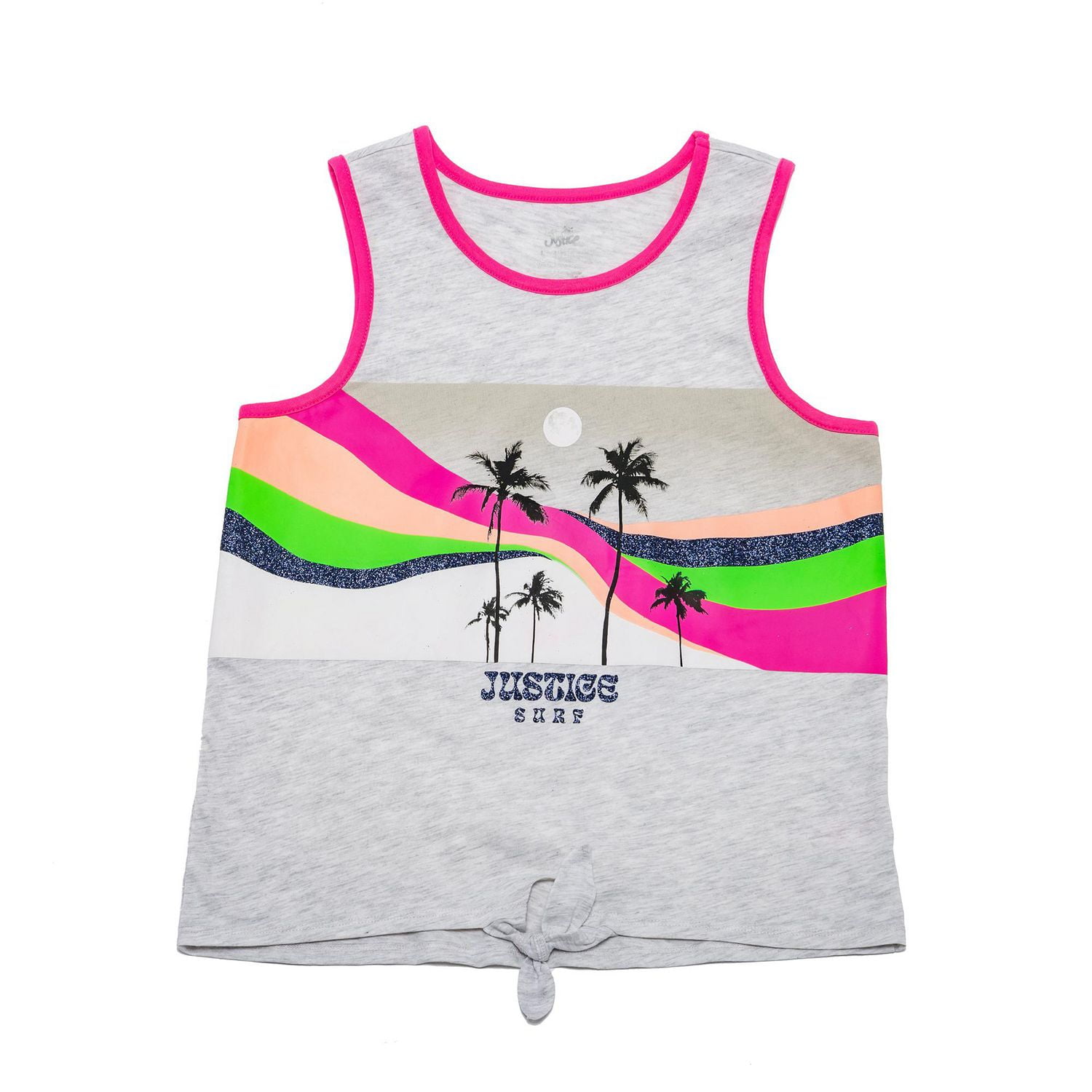 Girls Justice Groovy Surf Front Tie Tank Top