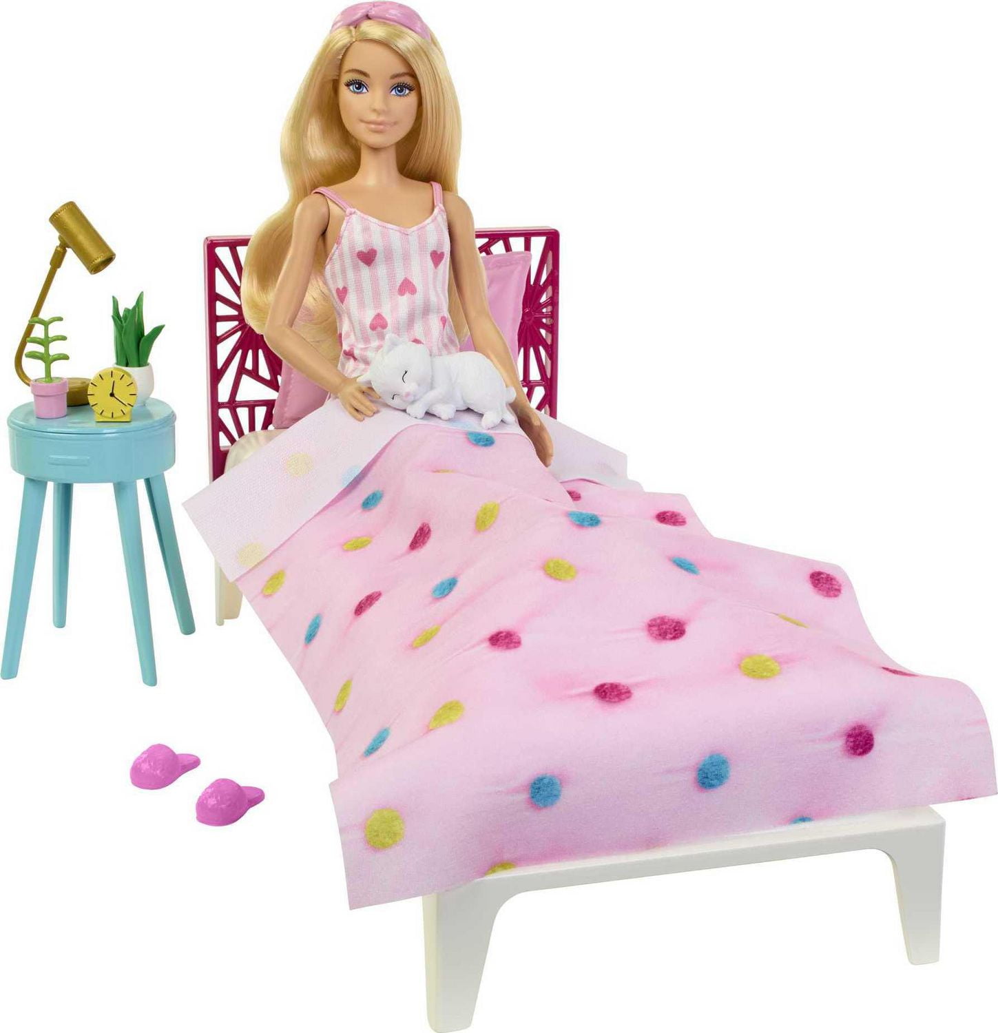 Barbie Doll and Bedroom Playset Barbie Furniture with 20 Pieces Walmart