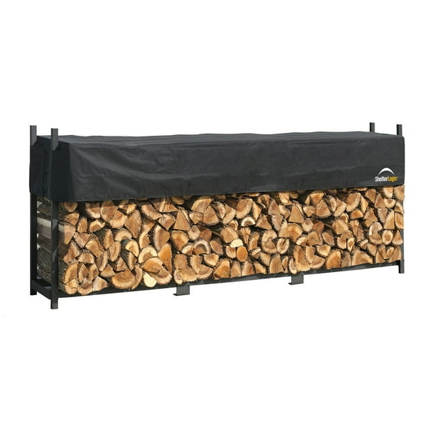 Firewood Rack-in-a-Box de service très intensif avec housse, 12 pi