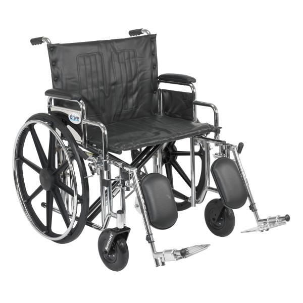 Drive Medical Black Sentra Extra Heavy Duty Wheelchair, Detachable Desk ...