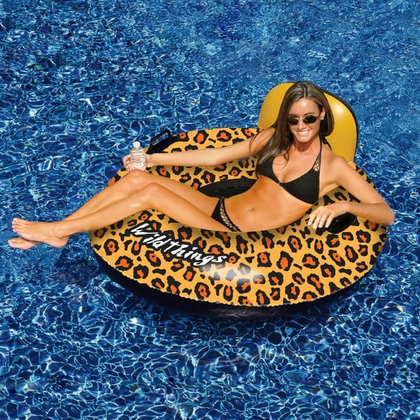 Coussin gonflable Wildthings pour piscine de Swimline, imprimé léopard, 1 mètre